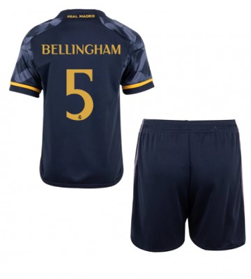 Real Madrid Jude Bellingham #5 Koszulka Wyjazdowych Dziecięca 2023-24 Krótki Rękaw (+ Krótkie spodenki)